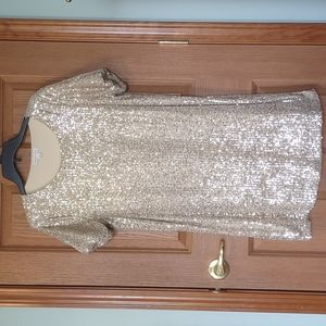 Gold Sequin Cocktail Dress